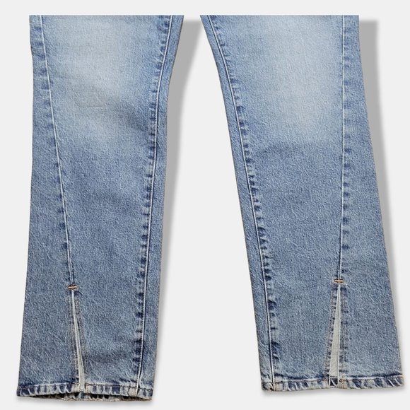 Good American Good Boy Twisted Slit Ankle Jeans Women's size 14 / 32 High Rise - Picture 16 of 16